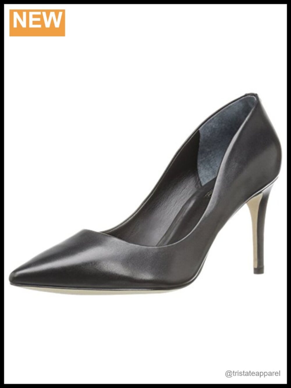 Mid Heel Stiletto Pump with Ankle Strap and Closed Toe - Dress Shoe